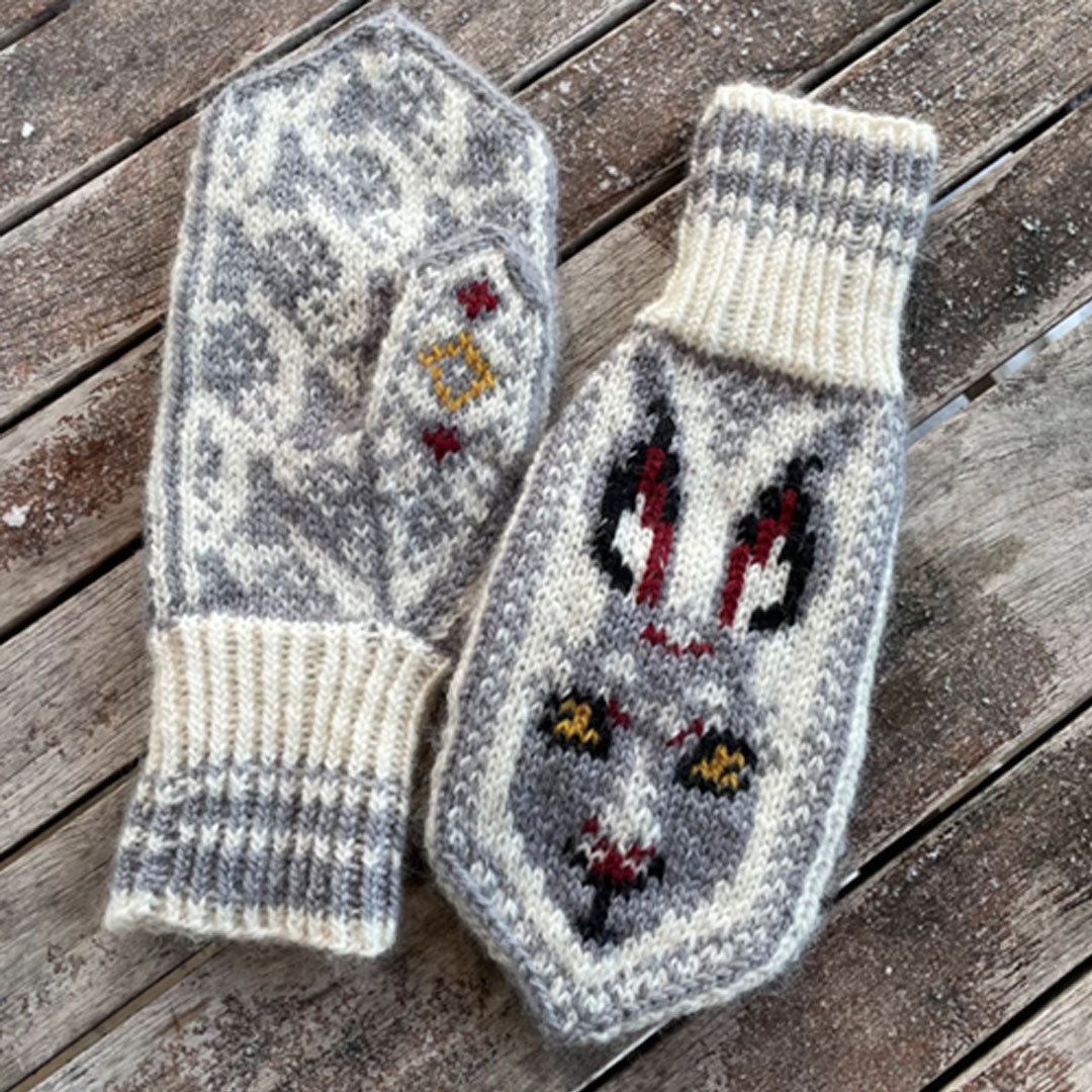 Rabbit Mittens Stranded Colorwork Help Along