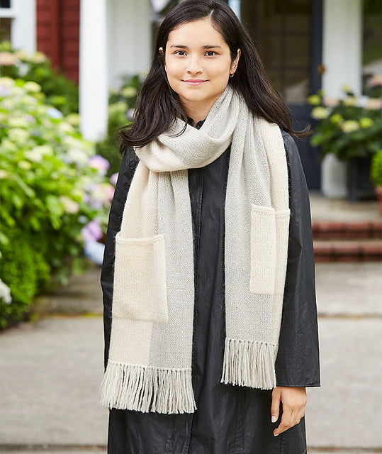Graphic Two-Tone Wrap & Scarf by Churchmouse Yarns and Teas