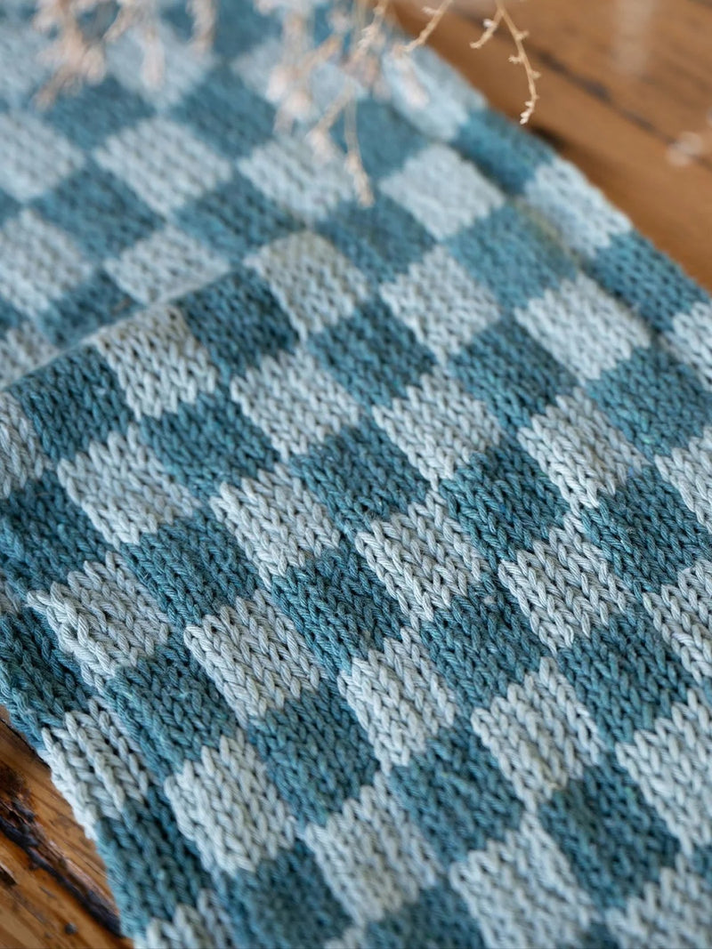 Checked Table Runner (Knit) by Lion Brand Yarn