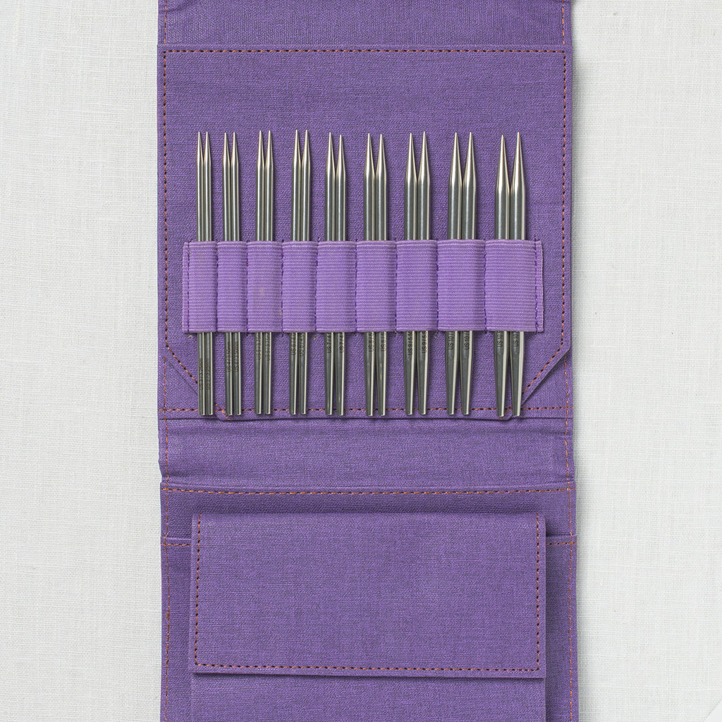 Lykke Flight 5" Deluxe Interchangeable Needle Set, US 3-10.5, Purple