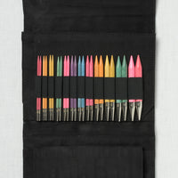 Lykke Colour 5" Interchangeable Circular Needle Set, Black Vegan Suede Case