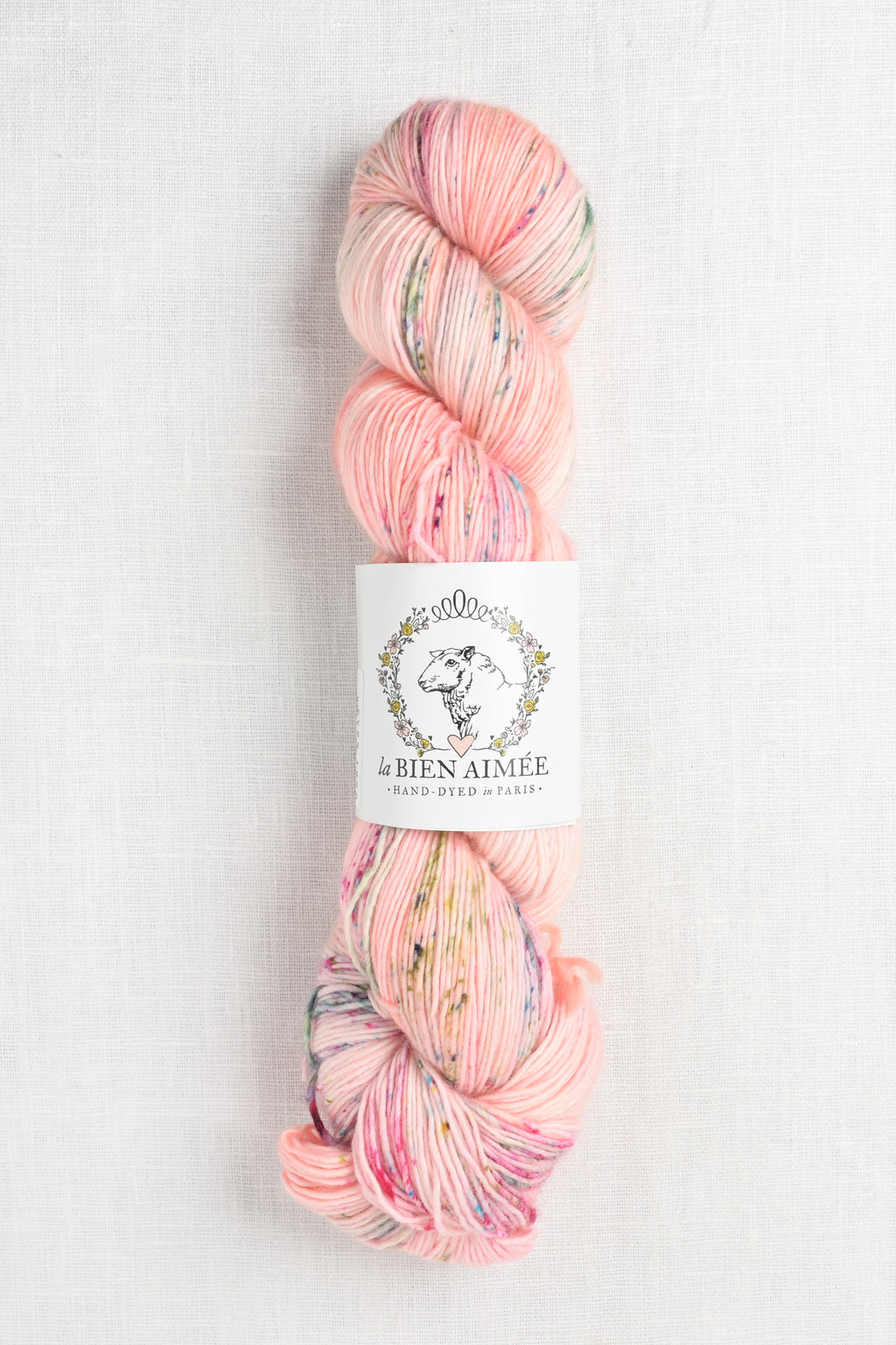 La Bien Aimee Merino Aran Peach Pom Pom