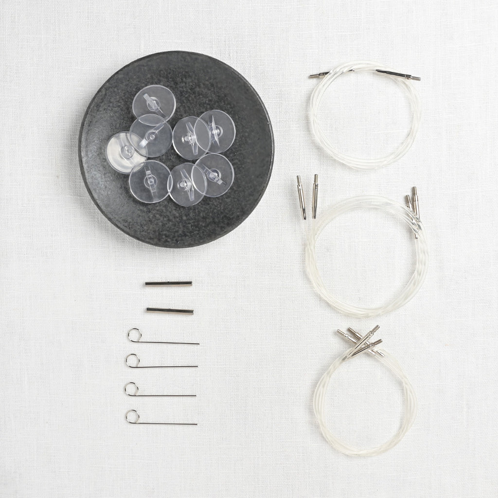 Lykke Colour 5" Interchangeable Circular Needle Set, Black Vegan Suede Case