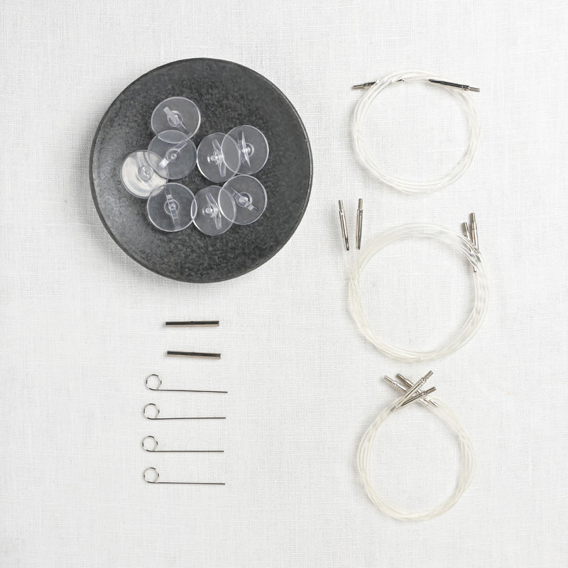 Lykke Colour 5" Interchangeable Circular Needle Set, Black Vegan Suede Case