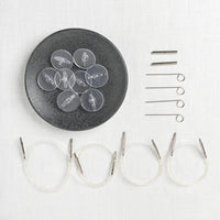 Lykke Colour 3.5" Interchangeable Circular Needle Set, Black Vegan Suede Case