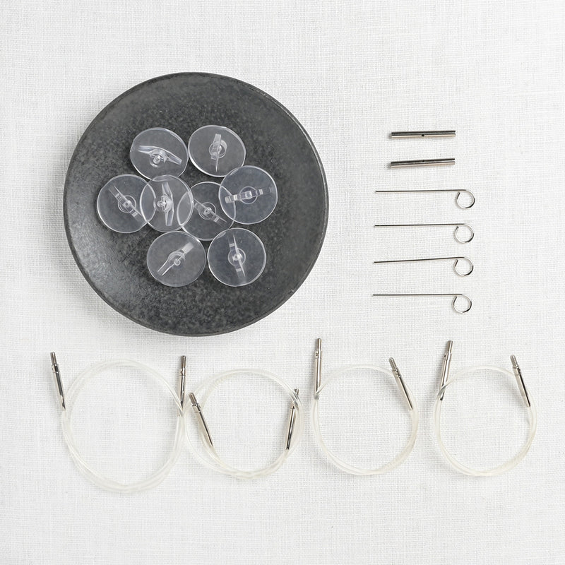 Lykke Colour 3.5" Interchangeable Circular Needle Set, Black Vegan Suede Case