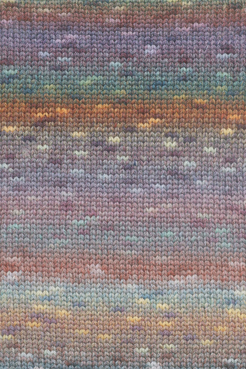 Lang Yarns Magnolia 11 Violet Orange Turquoise swatch