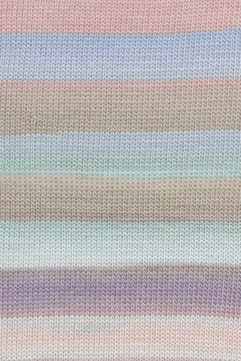 Lang Yarns Aurora 2 Mint Rosewood Blue Brown swatch