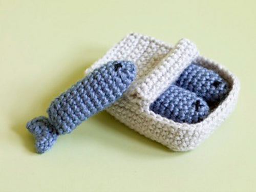 Amigurumi Sardines Cat Toy by Lion Brand Yarn