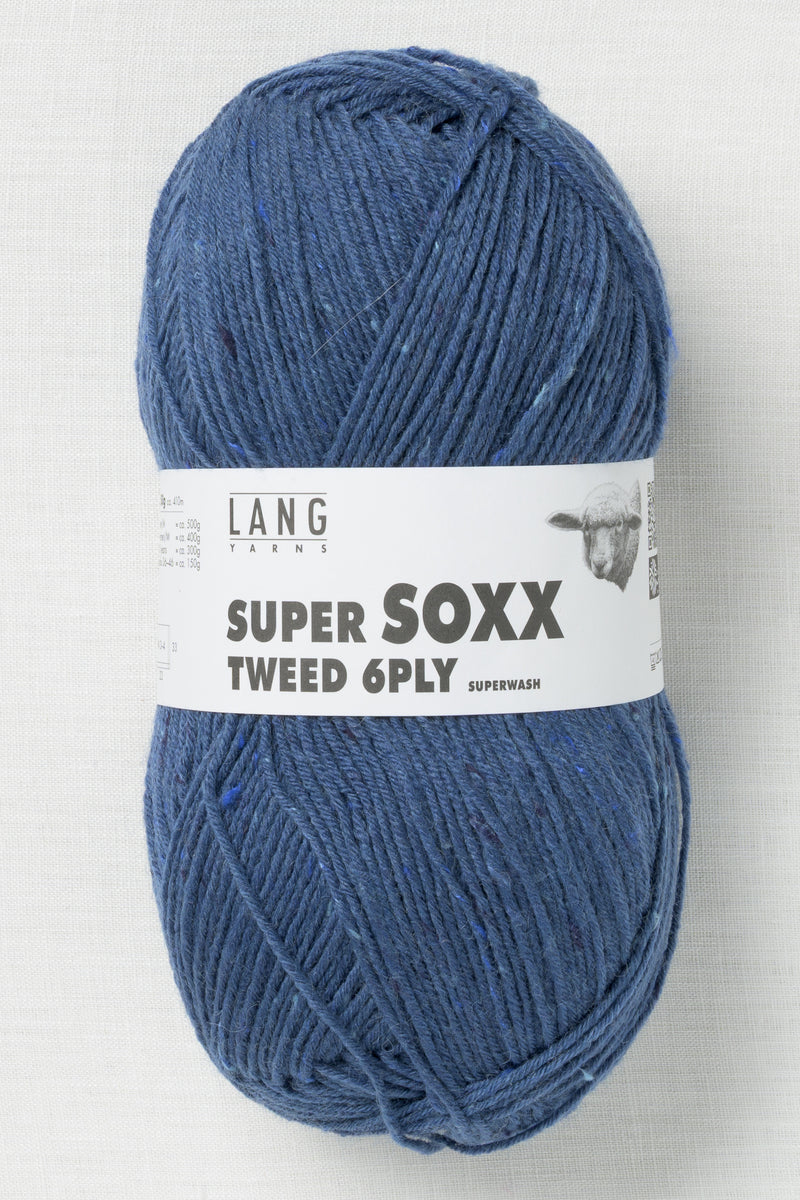 Lang Yarns Super Soxx Tweed 6 Ply 34 Dark Jeans