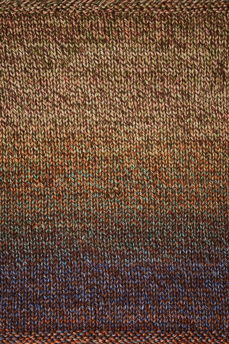 Urth Yarns Spiral Grain Light Worsted Rainbow Eucalyptus swatch