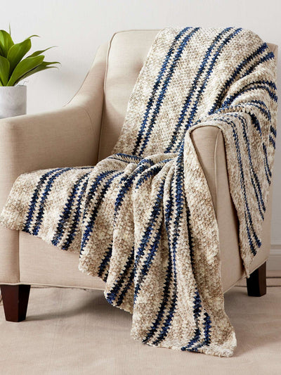 Moss Stitch Stripes Crochet Blanket by Bernat Design Studio