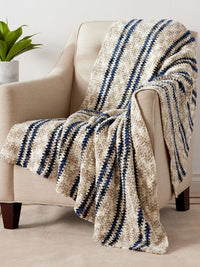 Moss Stitch Stripes Crochet Blanket by Bernat Design Studio