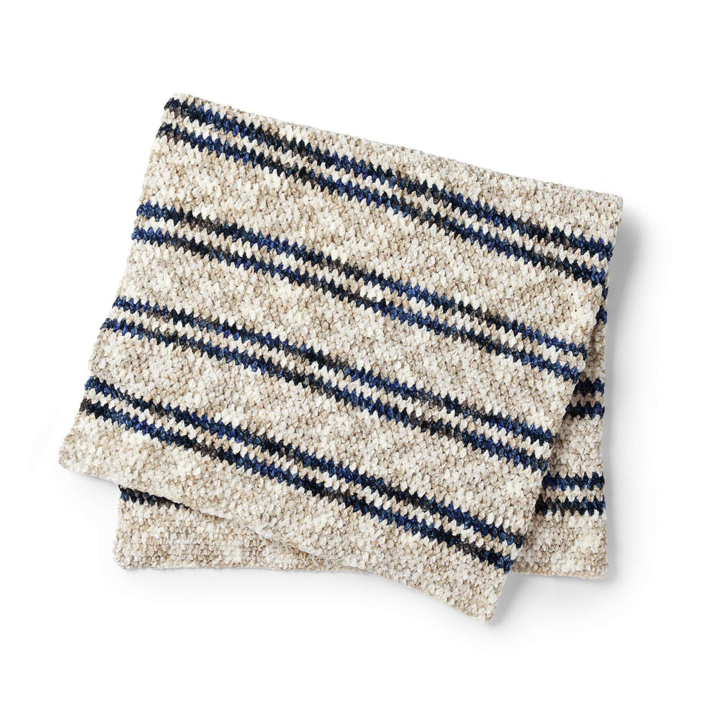Moss Stitch Stripes Crochet Blanket by Bernat Design Studio