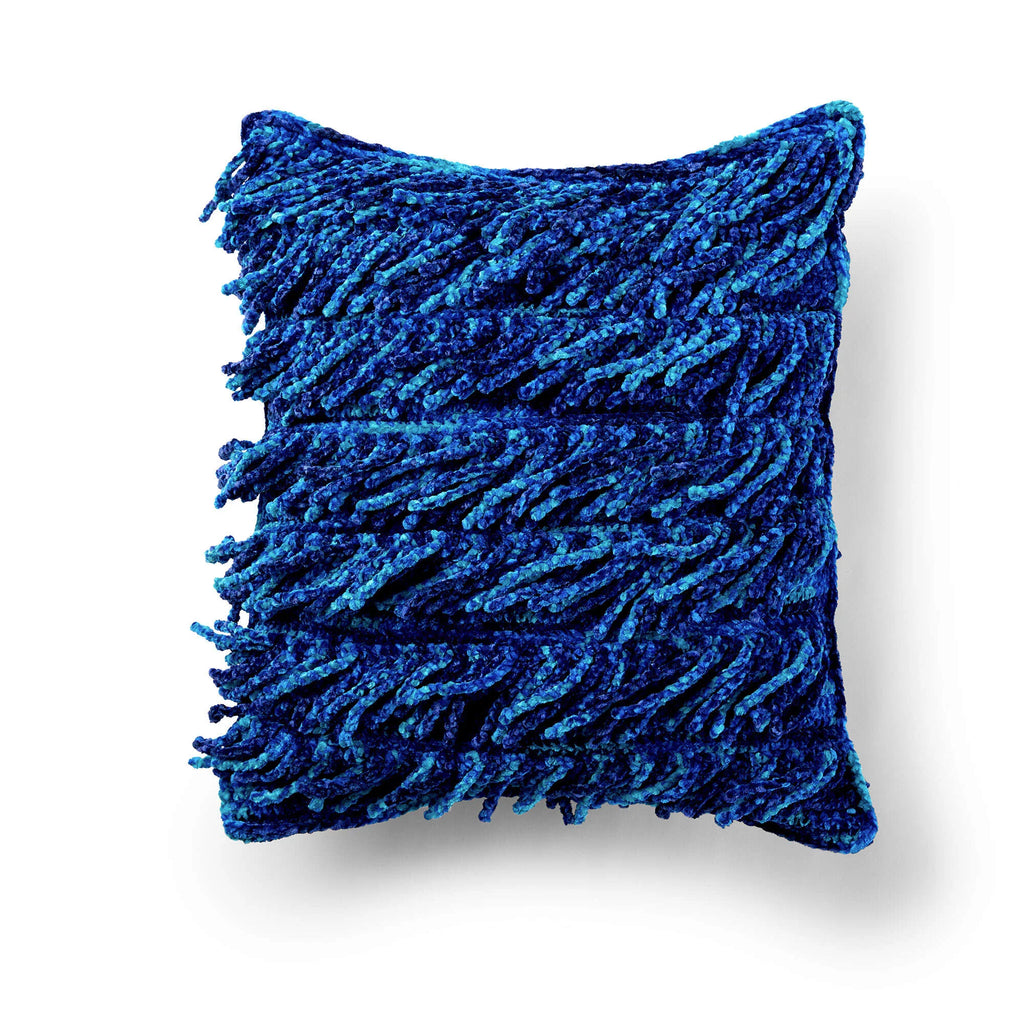 Waterfall Fringe Crochet Cushion by Bernat Design Studio
