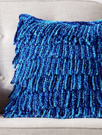 Waterfall Fringe Crochet Cushion by Bernat Design Studio