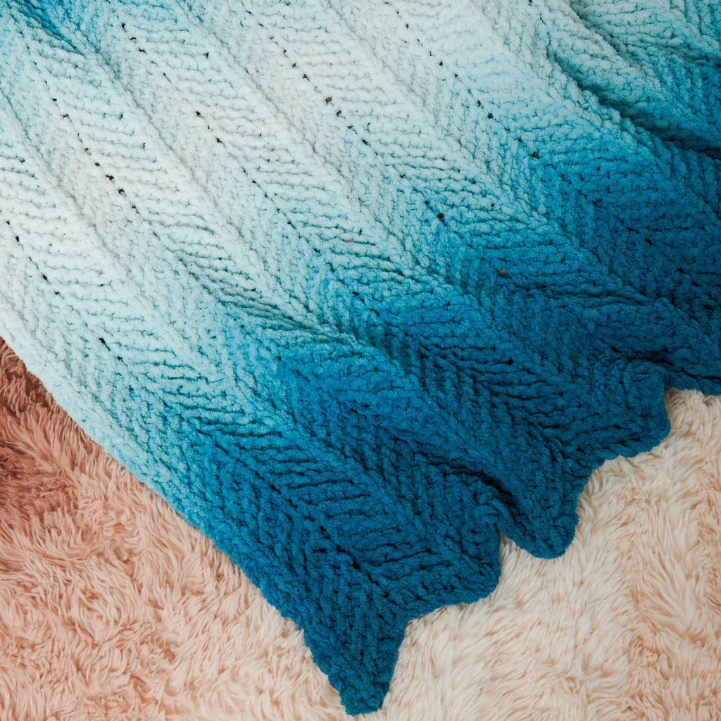 Phasing Slip Stitch Knit Blanket