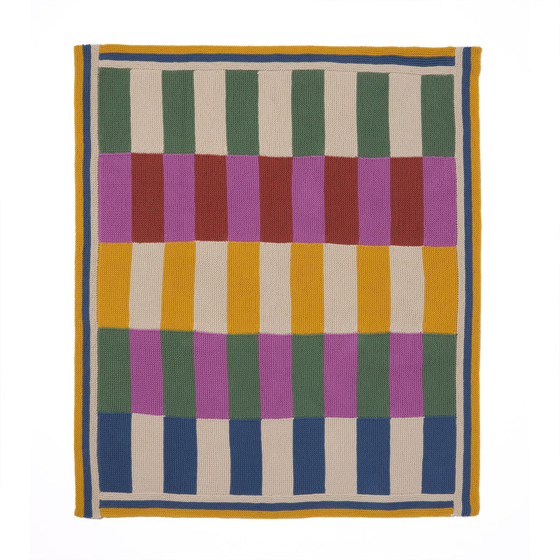 Harmonious Stripes Garter Knit Blanket by Bernat Design Studio