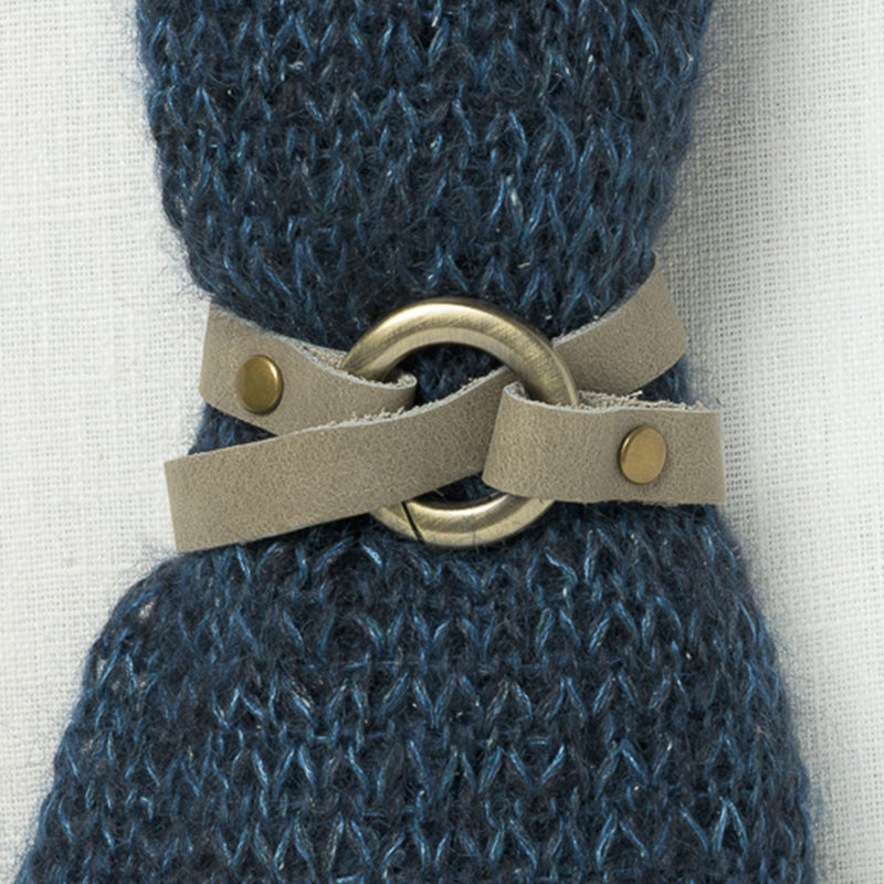 JUL Designs Bezel Shawl Cuff, Pewter w/ Antique Brass Hardware