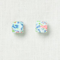 Fox & Pine Small Needle Stitch Stoppers, Blue Floral Hexagon