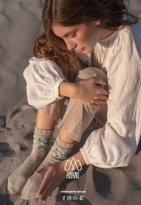 Lina Embroidered Socks by Cathy Carron
