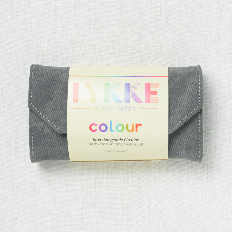 Lykke Colour 3.5" Interchangeable Circular Needle Set, Grey Denim Case