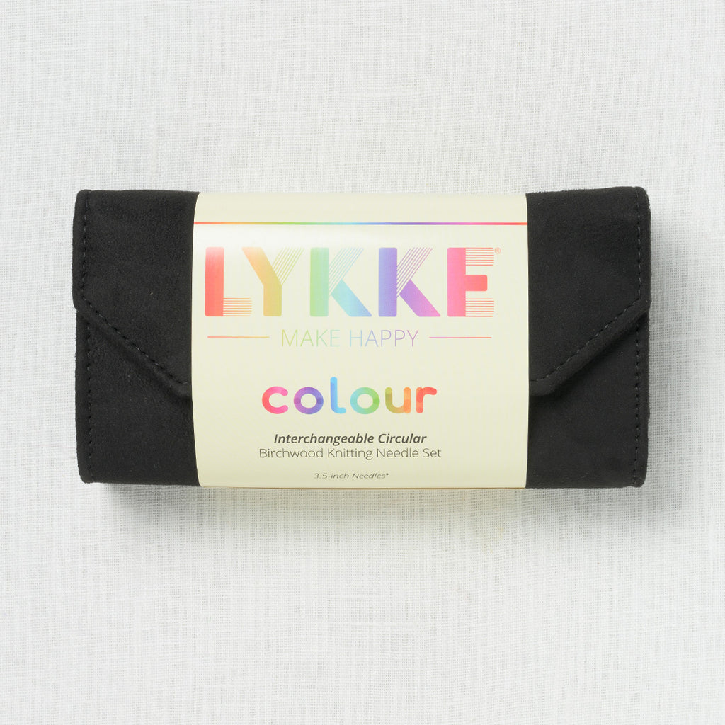 Lykke Colour 3.5" Interchangeable Circular Needle Set, Black Vegan Suede Case