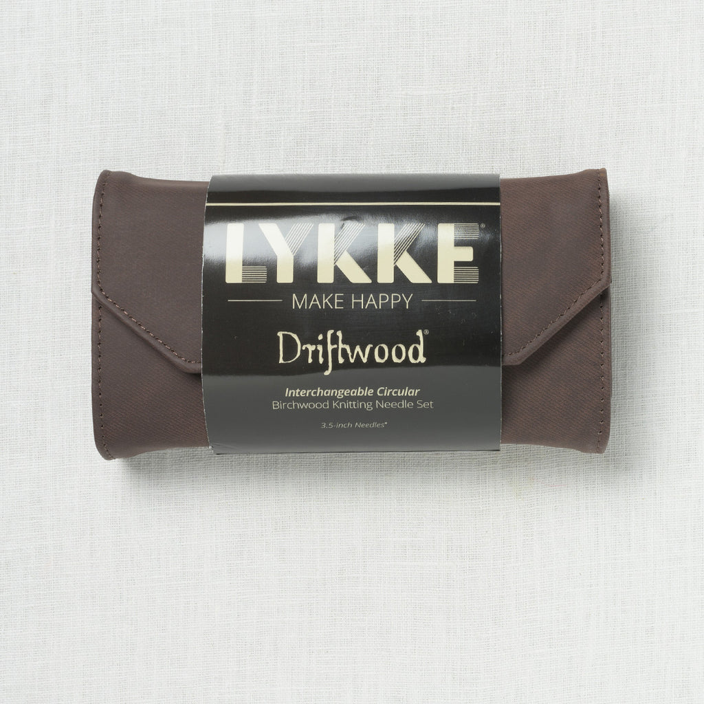Lykke Driftwood 3.5" Interchangeable Circular Needle Set, Cacao Vegan Leather Case