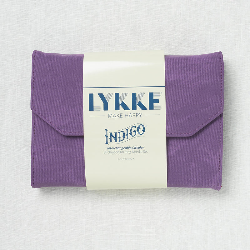 Lykke Indigo 5" Interchangeable Circular Needle Set, Violet Denim Case
