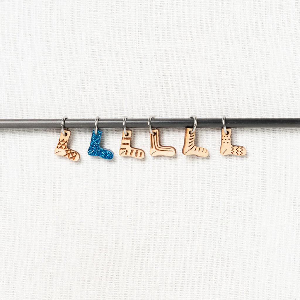 Katrinkles Tiny Sock Acrylic Ring Stitch Marker Set