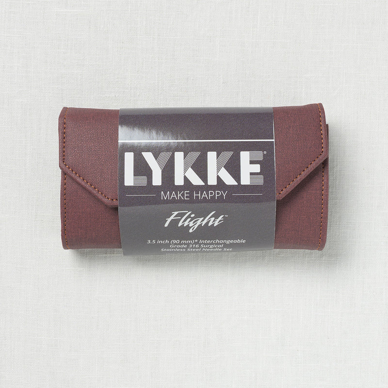 Lykke Flight 3.5" Deluxe Interchangeable Needle Set, US 3-10.5, Maroon