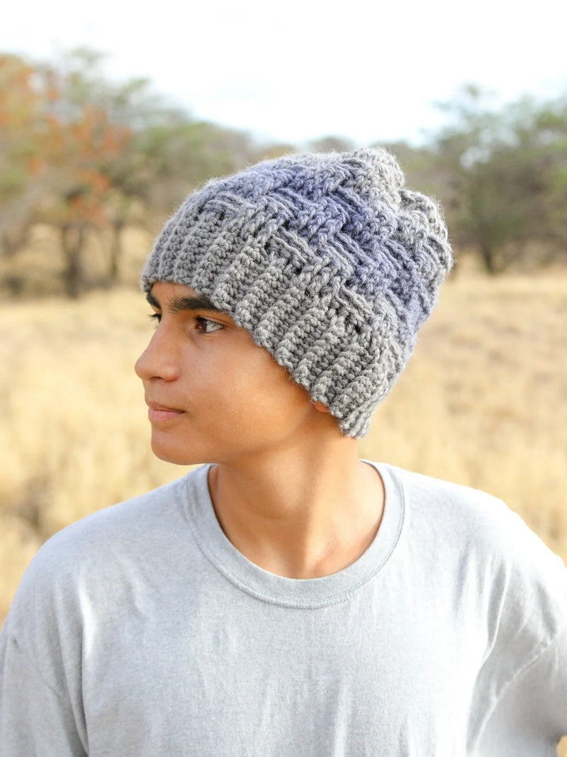 Woven Beanie (Crochet) by Lion Brand Yarn