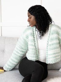 Cropped Cardigan (Knit) by Lion Brand Yarn