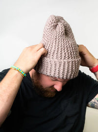 InstaKnit™ Slouchy Sideways Hat (Knit) by Lion Brand Yarn