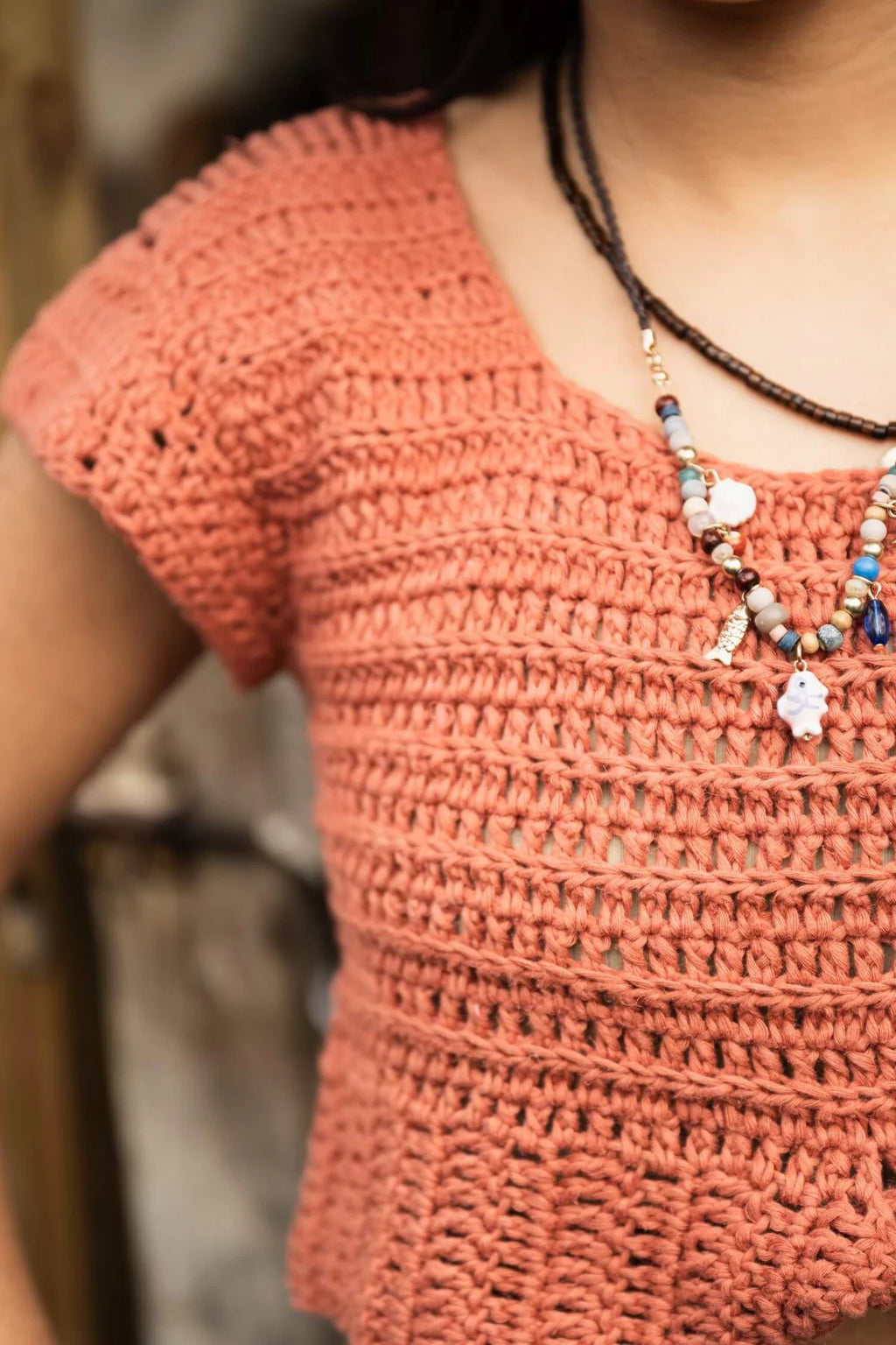 Chickadee Crop Tee (Crochet) by Lion Brand Yarn