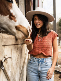 Chickadee Crop Tee (Crochet) by Lion Brand Yarn