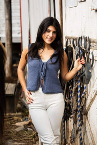 Tied Vest (Knit) by Lion Brand Yarn