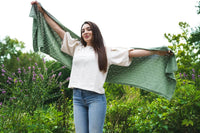 Simple Eyelet Shawl (Knit) by Lion Brand Yarn
