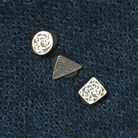 JUL Designs Modern Ornate Stud Buttons Set of 3, White Brass