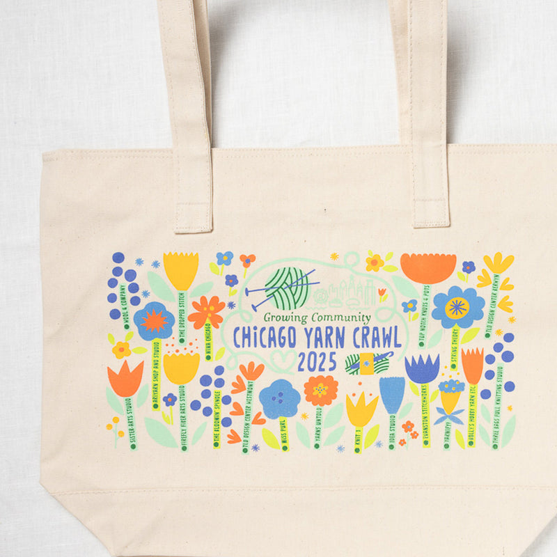 2025 Chicago Yarn Crawl Project Bag - Natural