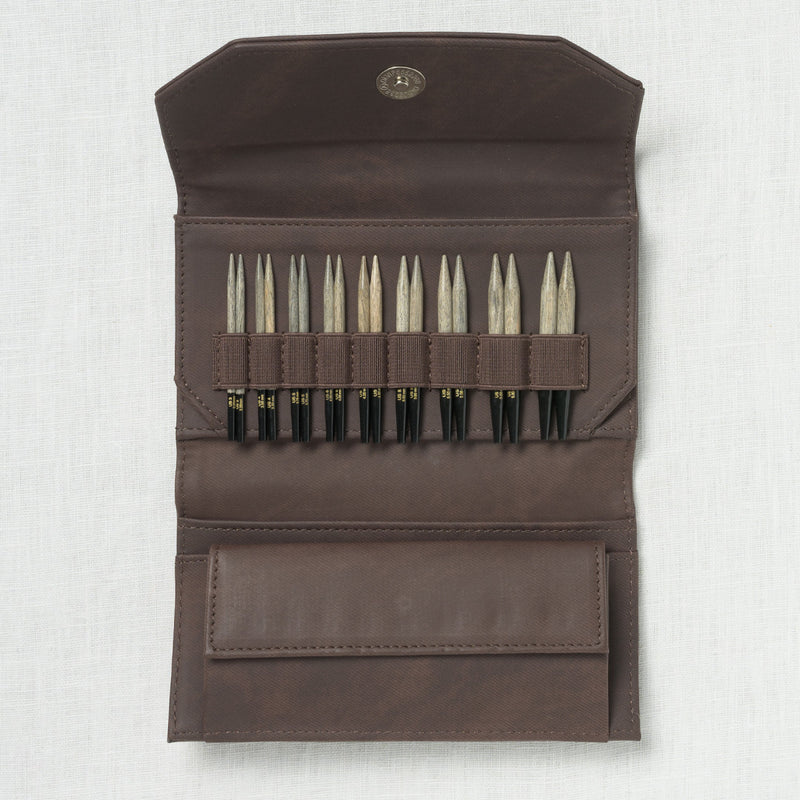 Lykke Driftwood 3.5" Interchangeable Circular Needle Set, Cacao Vegan Leather Case