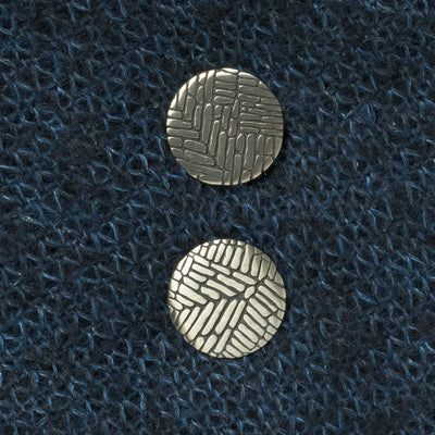 JUL Designs Timbrel Vault Stud Buttons Set of 2, White Brass