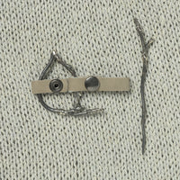 JUL Designs Twig Lace Shawl Cuff & Pin, Pewter w/ White Brass Hardware