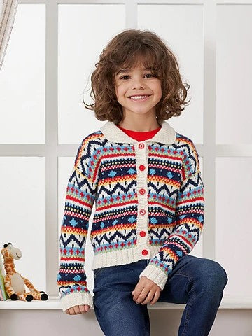 Tig Tag Fair Isle Cardigan by Jenny Watson