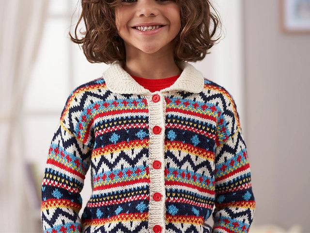 Tig Tag Fair Isle Cardigan by Jenny Watson