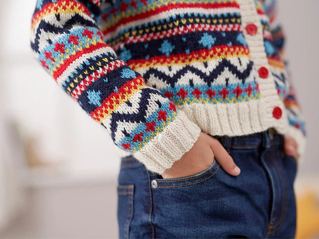 Tig Tag Fair Isle Cardigan by Jenny Watson