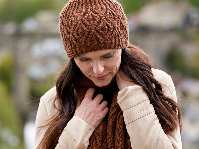 Redmire Lace Hat & Scarf by Sarah Hatton