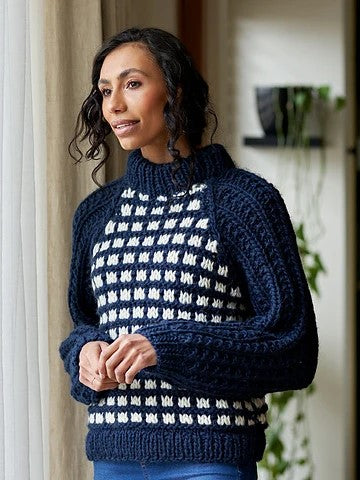 Grace Checked Raglan Jumper by Chloe Elizabeth Birch