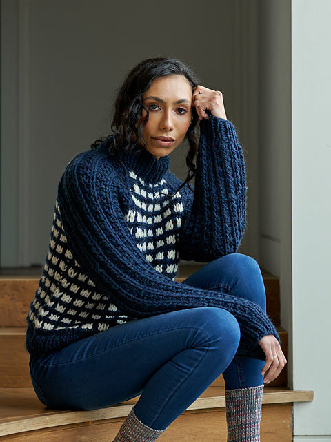 Grace Checked Raglan Jumper by Chloe Elizabeth Birch