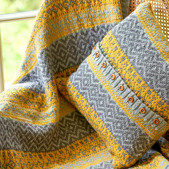 Firth Fair Isle Blanket & Cushion by Jenny Watson